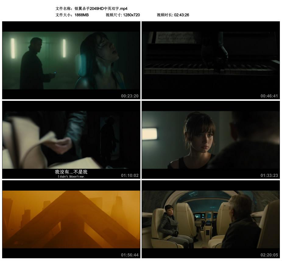 2017年欧美8.5分科幻片《银翼杀手2049》HD大陆公映双语中字